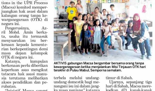 Macsa Perjuang Hak Asasi Orang Tanpa Kewarganegaraan Di Sabah