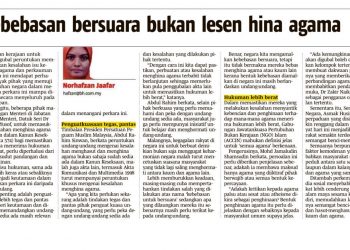 Kebebasan Bersuara Bukan Lesen Hina Agama